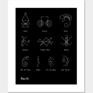 Hand drawn Reiki symbols Posters and Art